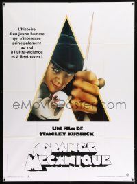 4c567 CLOCKWORK ORANGE French 1p R90s Stanley Kubrick classic, Philip Castle art of Malcolm McDowell