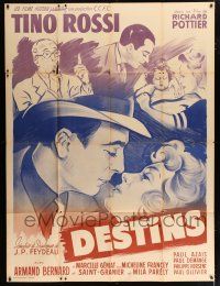 4c591 DESTINS French 1p '46 Tino Rossi, great montage art with romance & family!
