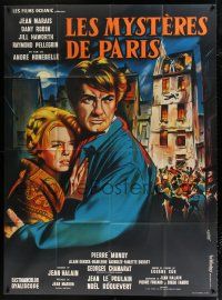 4c592 DEVIL OF PARIS French 1p '62 cool art of Jean Marais & Dany Robin by Jean Mascii!