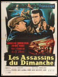 4c612 EVERY SECOND COUNTS French 1p '57 Les Assassins du dimanche, different Jean Mascii art!