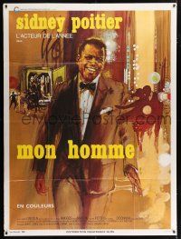 4c634 FOR LOVE OF IVY French 1p '68 Daniel Mann, cool art of Sidney Poitier by Roger Boumendil!