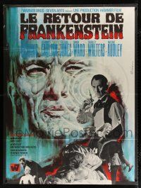 4c638 FRANKENSTEIN MUST BE DESTROYED French 1p '70 diffrent art of Cushing & monster by Mascii!