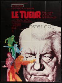 4c732 KILLER French 1p '72 Le Tueur, cool image of Jean Gabin + colorful artwork!