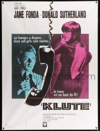 4c739 KLUTE French 1p '71 Donald Sutherland helps intended murder victim & call girl Jane Fonda!