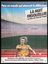 4c746 LA NUIT ENSOLEILLEE French 1p '81 cool artwork of disabled athlete in wheelchair on track!
