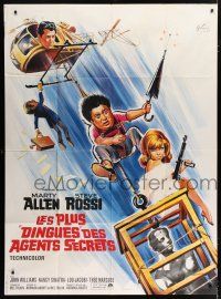 4c753 LAST OF THE SECRET AGENTS French 1p '66 different Grinsson art of Allen & Rossi + Sinatra!