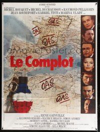 4c759 LE COMPLOT French 1p '73 Rene Gainville's The Plot, cool image of top cast & map!