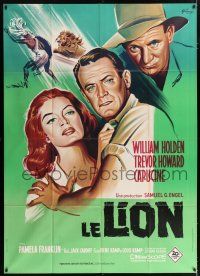 4c777 LION French 1p '63 different art of William Holden, Trevor Howard & Capucine by Grinsson!
