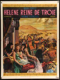 4c778 LION OF THEBES French 1p '65 Mark Forest, Yvonne Furneaux as Helen of Troy, Jean Mascii art!