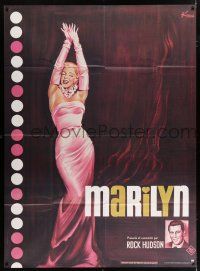 4c796 MARILYN French 1p R82 full-length art of sexy Monroe & Rock Hudson by Boris Grinsson!