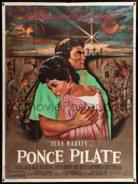 4c856 PONTIUS PILATE French 1p '62 Ponzio Pilato, Jean Mascii art of Jean Marais & Jeanne Crain!