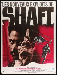4c910 SHAFT'S BIG SCORE French 1p '73 different close up of mean Richard Roundtree with gun!
