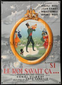 4c913 SI LE ROI SAVAIT CA style B French 1p '58 If the King Knew That, great art by C. Broutin!