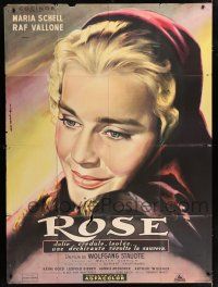 4c916 SINS OF ROSE BERND French 1p '57 different close up art of Maria Schell by Jean Mascii!
