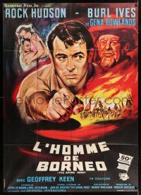 4c926 SPIRAL ROAD French 1p '62 cool different art of Rock Hudson, Gena Rowlands & Burl Ives!