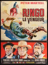 4c965 TWO BROTHERS, ONE DEATH French 1p '68 Peter Martell as Ringo, cool spaghetti western art!