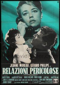 4c031 DANGEROUS LOVE AFFAIRS Italian 1p '62 Les Liaisons Dangereuses, Jeanne Moreau, Annette Vadim
