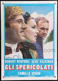 4c035 DOWNHILL RACER Italian 1p R70s different art of Robert Redford, Camilla Sparv & Gene Hackman