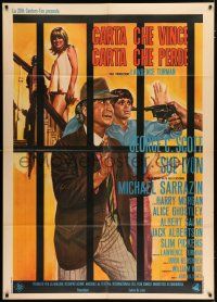 4c048 FLIM-FLAM MAN Italian 1p '67 art of George C. Scott, Sue Lyon & Sarrazin behind bars!