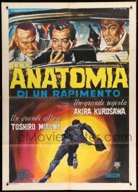 4c061 HIGH & LOW Italian 1p '66 Akira Kurosawa Japanese classic, Toshiro Mifune, Gasparri art!