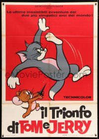 4c122 TOM & JERRY Italian 1p '64 Hanna-Barbera, great cartoon cat & mouse artwork!