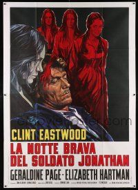 4c139 BEGUILED Italian 2p '71 different art of bloody Clint Eastwood & Geraldine Page, Don Siegel
