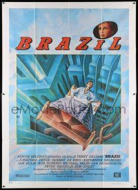 4c144 BRAZIL Italian 2p '85 Terry Gilliam, cool sci-fi fantasy art by Lagarrigue!