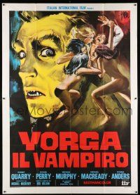 4c152 COUNT YORGA VAMPIRE Italian 2p '71 different Symeoni art of Quarry & sexy naked mistresses!