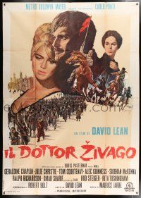4c160 DOCTOR ZHIVAGO Italian 2p '66 Omar Sharif, Julie Christie, David Lean epic, Terpning art!