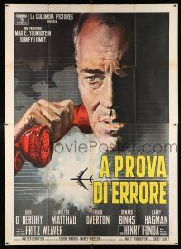 4c162 FAIL SAFE Italian 2p '64 directed by Sidney Lumet, different art of Henry Fonda w/red phone!