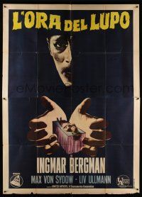 4c178 HOUR OF THE WOLF Italian 2p '68 Ingmar Bergman, Liv Ullmann, wild different image!