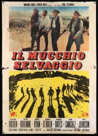 4c225 WILD BUNCH Italian 2p '69 Sam Peckinpah cowboy classic, William Holden, different image!