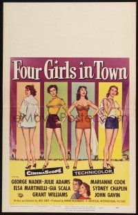 4c230 4 GIRLS IN TOWN WC '56 sexy Julie Adams, Marianne Cook, Elsa Martinelli & Gia Scala!