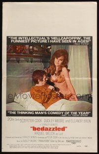 4c250 BEDAZZLED WC '68 classic fantasy, Dudley Moore stares at sexy Raquel Welch as Lust!