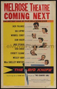 4c253 BIG KNIFE WC '55 Robert Aldrich, Jack Palance, Ida Lupino, Shelley Winters, Rod Steiger