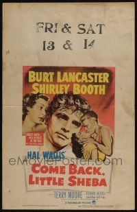 4c281 COME BACK LITTLE SHEBA WC '53 art of Burt Lancaster, Shirley Booth, Jaeckel & Moore!