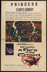 4c303 FACE IN THE CROWD WC '57 Andy Griffith took it raw like his bourbon & his sin, Elia Kazan
