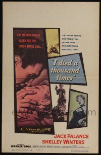 4c339 I DIED A THOUSAND TIMES WC '55 Mad Dog Earle Jack Palance & sexy Shelley Winters!