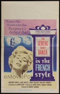 4c340 IN THE FRENCH STYLE WC '63 art of sexy Jean Seberg in Paris, written by Irwin Shaw!