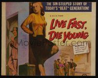 4c355 LIVE FAST DIE YOUNG WC '58 classic image of bad girl Mary Murphy on street corner!