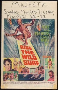 4c409 RIDE THE WILD SURF WC '64 Fabian, great poster for surfers to display on their wall!