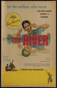 4c413 RIVER WC '51 Jean Renoir, art of sexy Nora Swinburne, written by Rumer Godden!