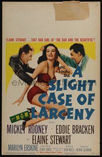 4c438 SLIGHT CASE OF LARCENY WC '53 Mickey Rooney, Eddie Bracken & sexy bad girl Elaine Stewart!