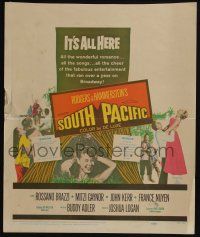4c444 SOUTH PACIFIC WC '59 Rossano Brazzi, Mitzi Gaynor, Rodgers & Hammerstein musical!