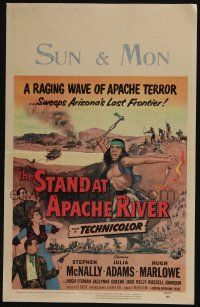 4c450 STAND AT APACHE RIVER WC '53 a raging wave of Apache terror sweeps across Arizona!