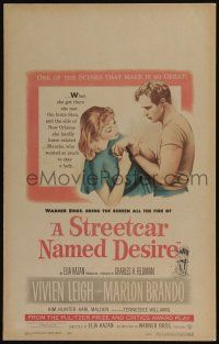 4c454 STREETCAR NAMED DESIRE WC '51 art of Marlon Brando & Vivien Leigh, Elia Kazan classic!