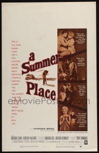 4c456 SUMMER PLACE WC '59 Sandra Dee & Troy Donahue in young lovers classic, cool cast montage!
