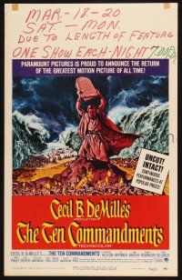 4c461 TEN COMMANDMENTS WC R66 Cecil B. DeMille classic, art of Charlton Heston with tablets!