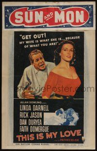 4c466 THIS IS MY LOVE WC '54 Dan Duryea hates Faith Domergue for what she did to his wife!