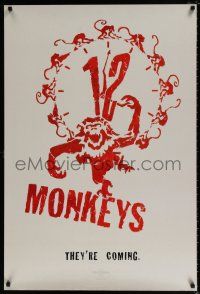 4d014 12 MONKEYS teaser DS 1sh '95 Terry Gilliam directed sci-fi, cool logo artwork!